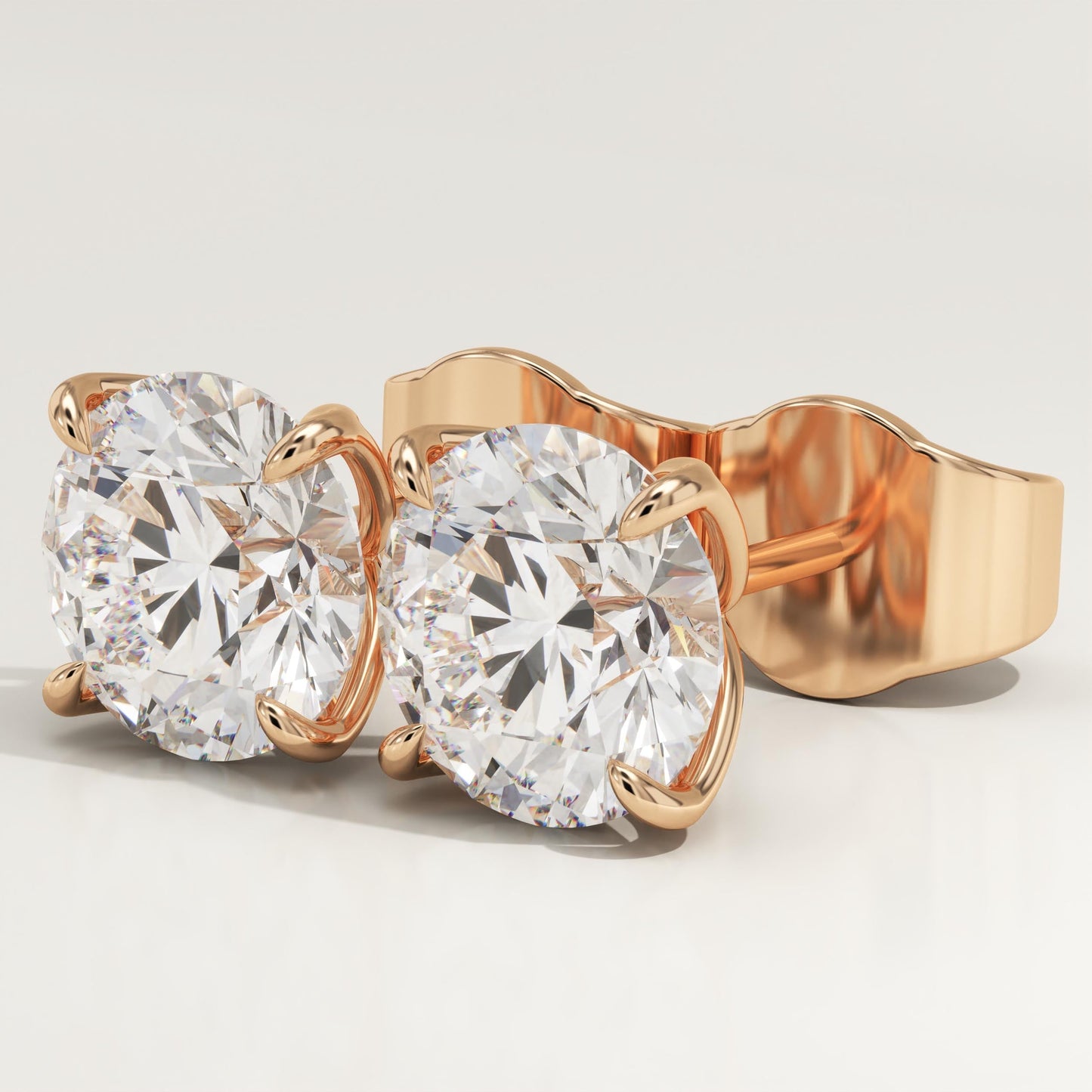 1 TCW Round Lab-Grown Diamond Stud Earrings