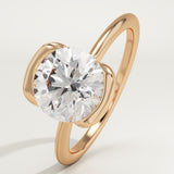 2.0 CT Round Cut Half Bezel Lab-Grown Diamond Engagement Ring