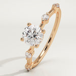 2.0 CT Round Cut Dainty Pave Lab-Grown Diamond Engagement Ring