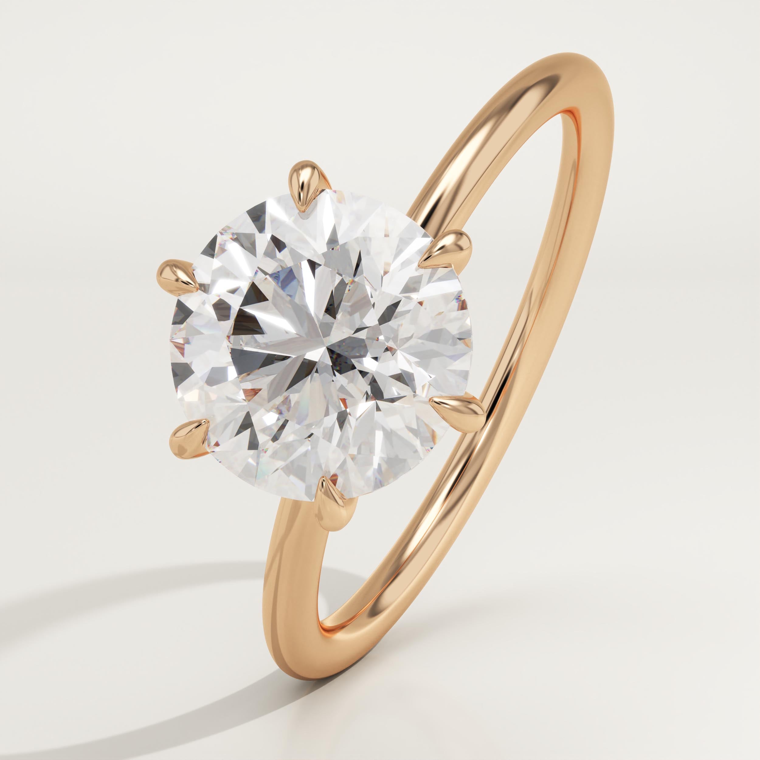 2.0 CT Round Cut Solitaire Lab-Grown Diamond Engagement Ring