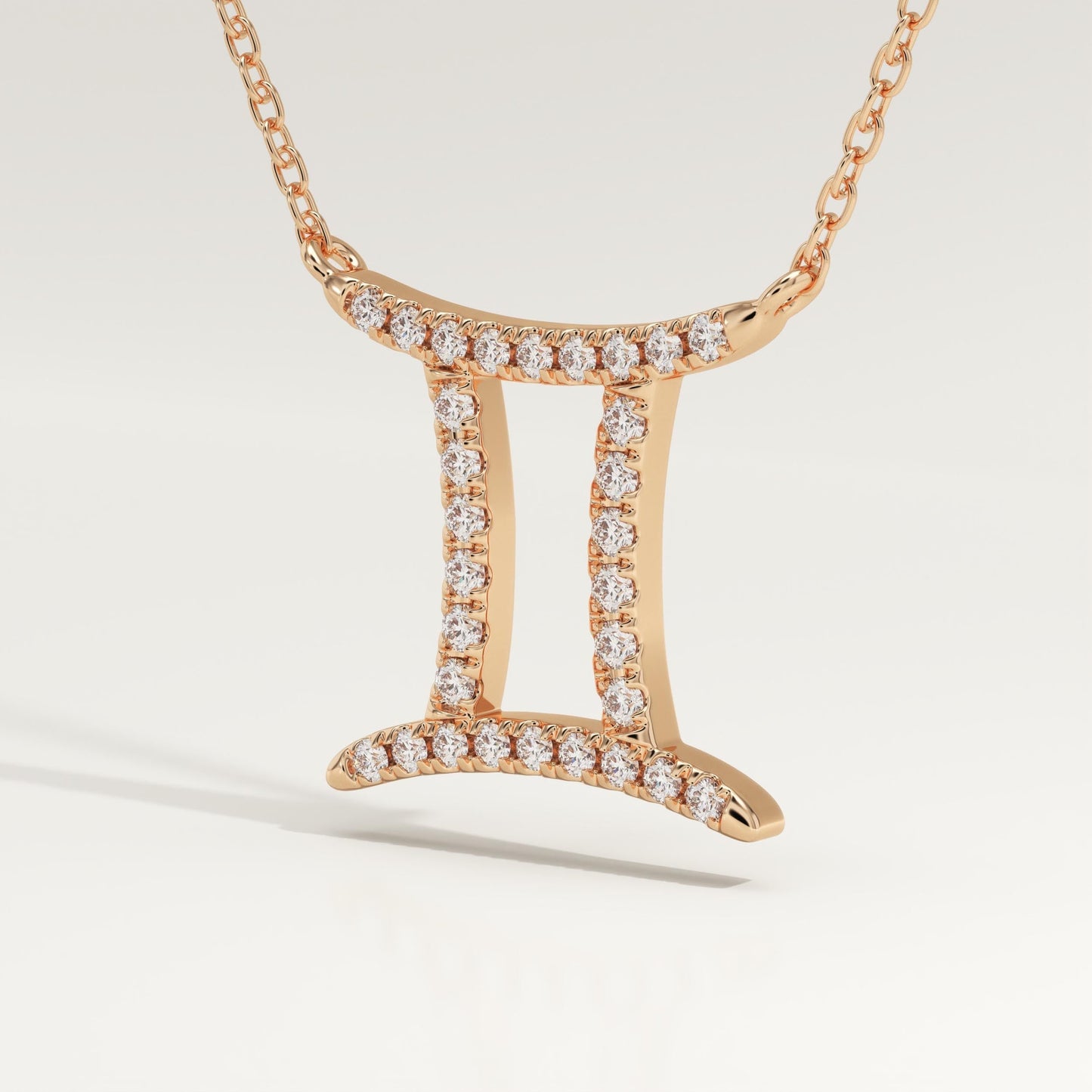 0.13 TCW Round Lab-Grown Diamond Gemini Zodiac Necklace