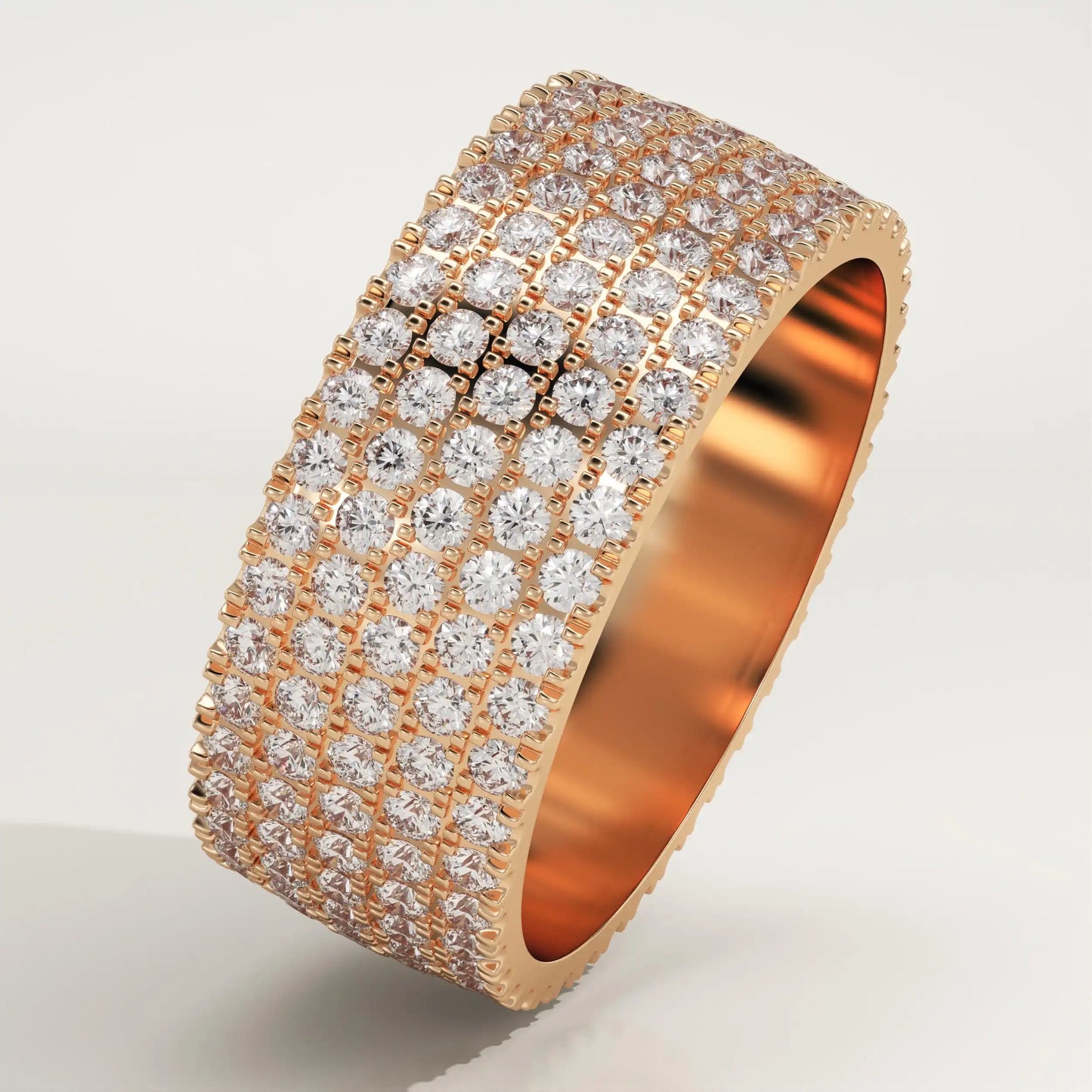 2.14 TCW Round Lab-Grown Diamond Multi Stone Wedding Band For Men