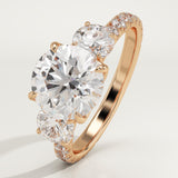 1.5 CT Round Cut Three Stone Lab-Grown Diamond Engagement Ring