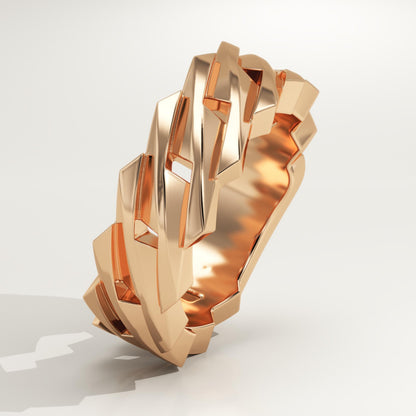 Blade Style Wedding Band For Men