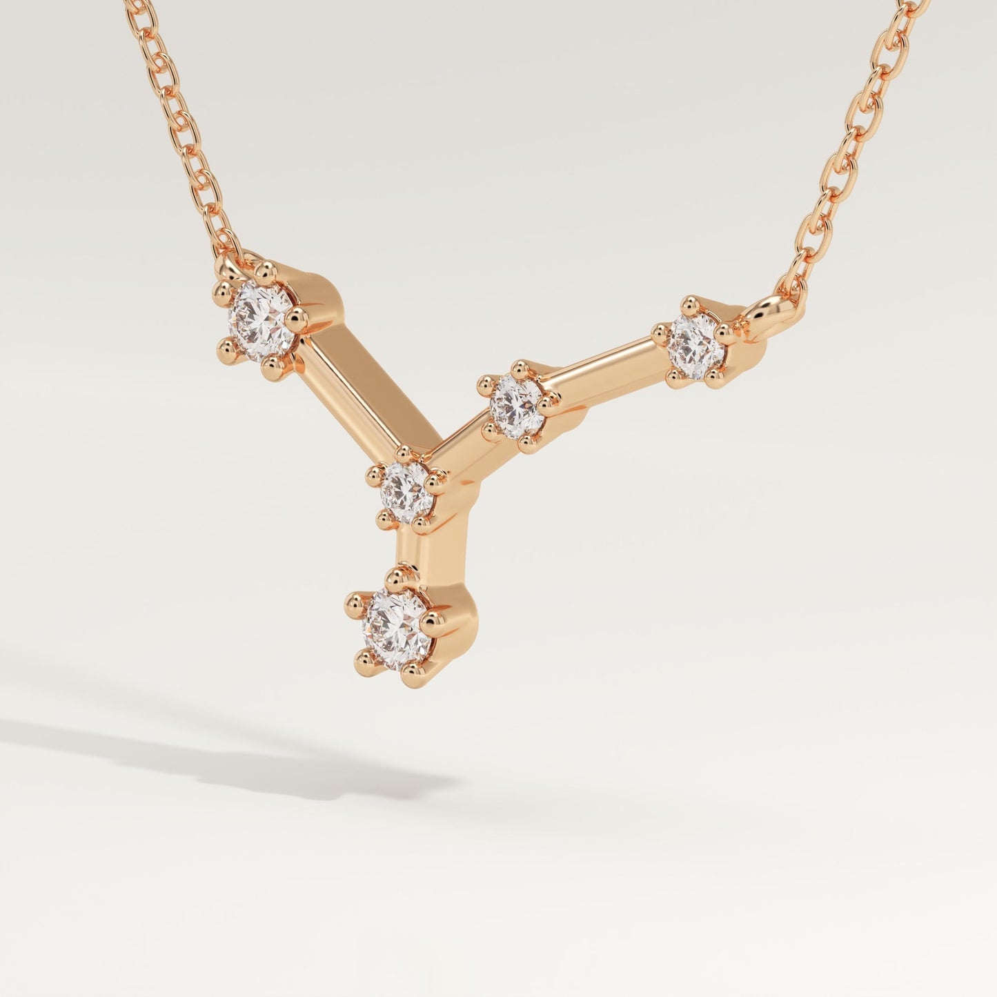 0.116 TCW Round Lab-Grown Diamond Cancer Constellation Necklace