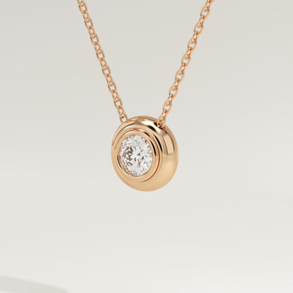 0.28 CT Round Lab-Grown Diamond Solitaire Bezel Necklace