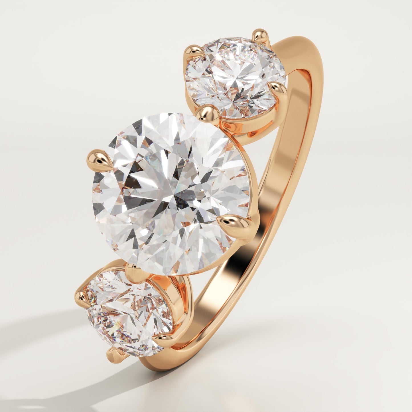 Round Cut Three Stone Lab-Grown Diamond Engagement Ring