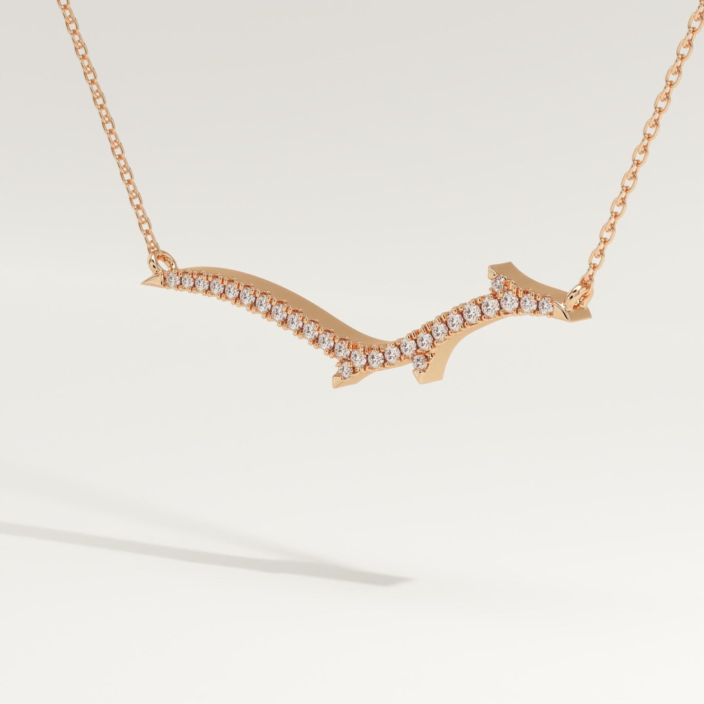 0.123 TCW Round Lab-Grown Diamond Nature Inspired Necklace