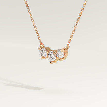 0.35 TCW Round Lab-Grown Diamond Three Stone Charm Necklace