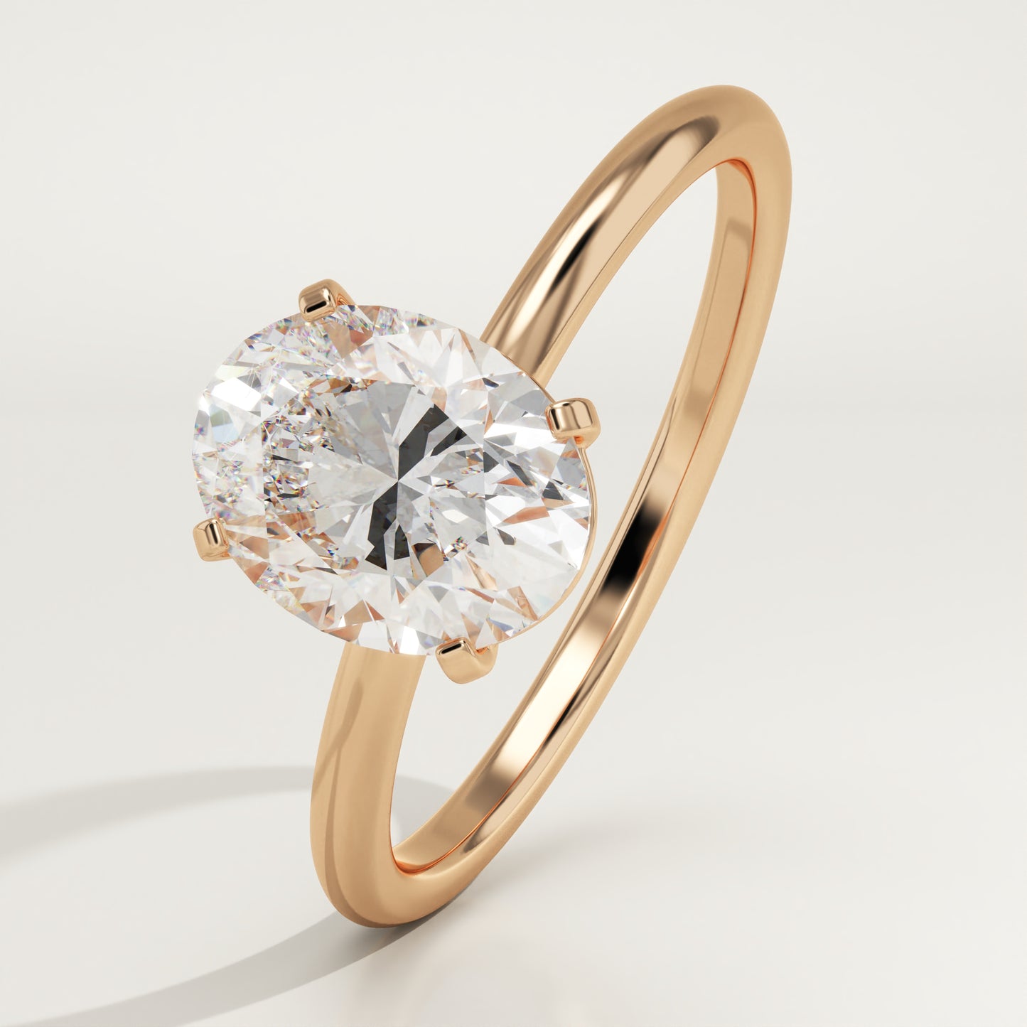 0.88 CT Oval Cut Moissanite Solitaire Engagement Ring (US Size 8 Ready To Ship)
