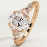 2.0 CT Oval Cut Cluster Lab-Grown Diamond Engagement Ring