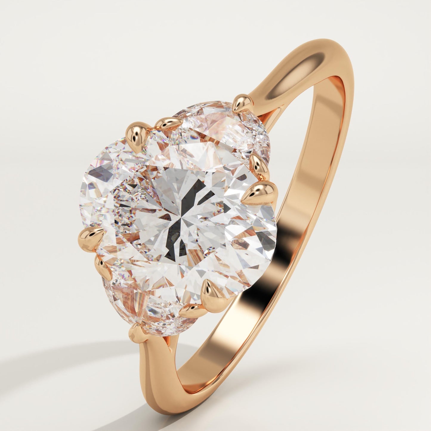 1.75 CT Oval Cut Three Stone Moissanite Engagement Ring