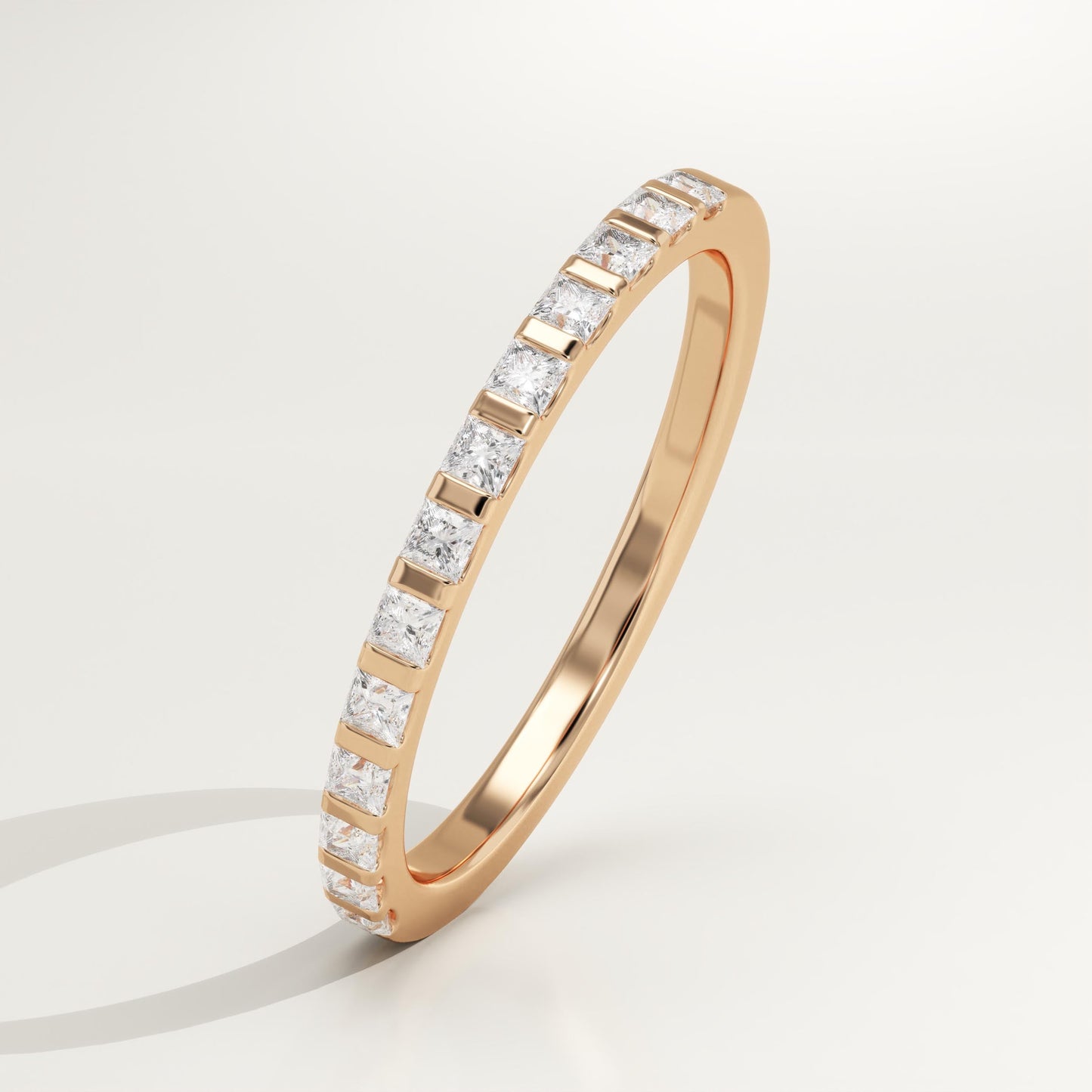 0.27 TCW Princess Lab-Grown Diamond Half Eternity Wedding Band