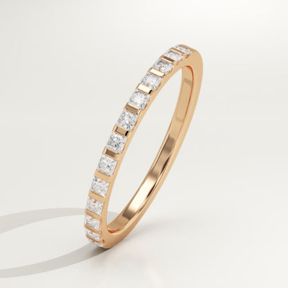 0.27 TCW Princess Lab-Grown Diamond Half Eternity Wedding Band