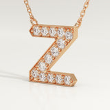 0.28 TCW Round Lab-Grown Diamond Z Initial Necklace