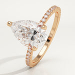 2.0 CT Pear Cut Pave Lab-Grown Diamond Engagement Ring