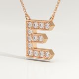 0.385 TCW Round Lab-Grown Diamond E Initial Necklace