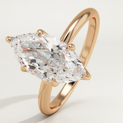 1.75 CT Marquise Cut Solitaire Moissanite Engagement Ring