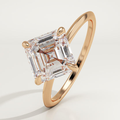 Asscher Cut Solitaire Lab-Grown Diamond Engagement Ring