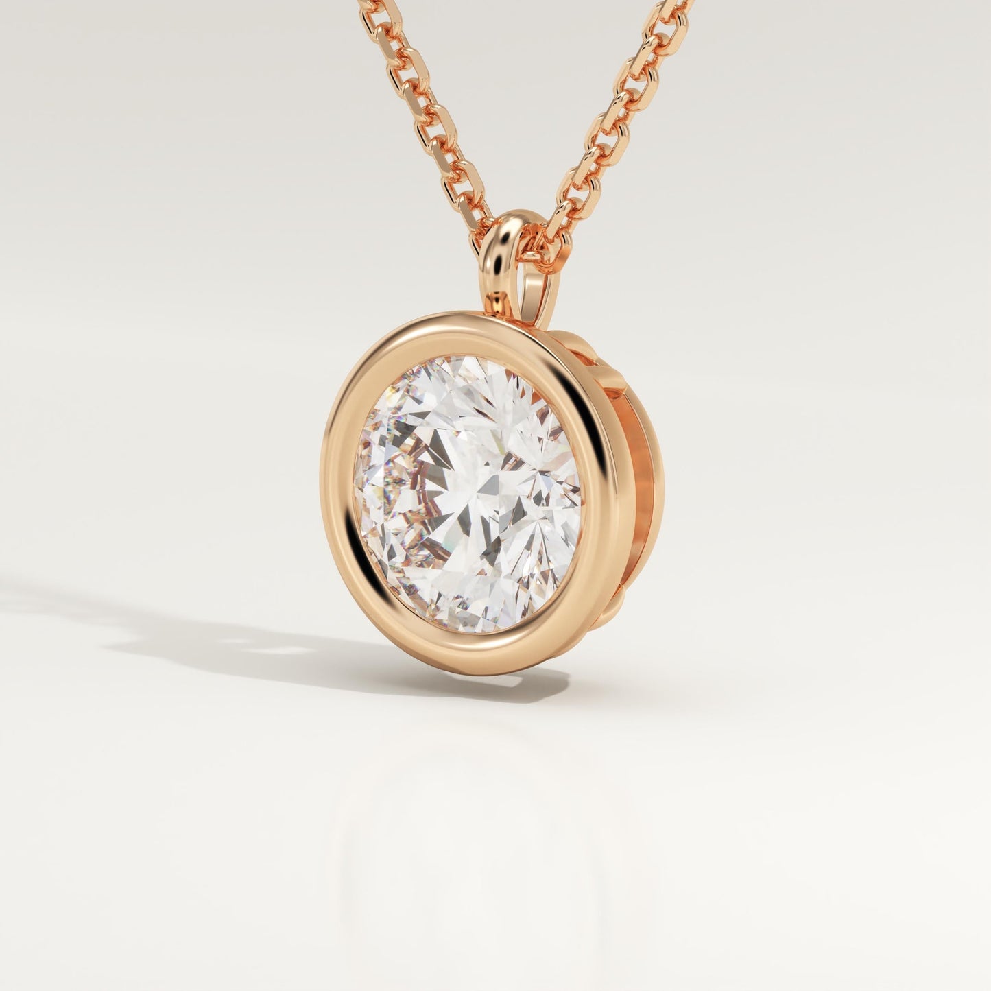 2 CT Round Lab-Grown Diamond Solitaire & Bezel Necklace