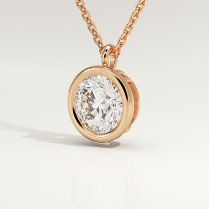 2 CT Round Lab-Grown Diamond Solitaire & Bezel Necklace