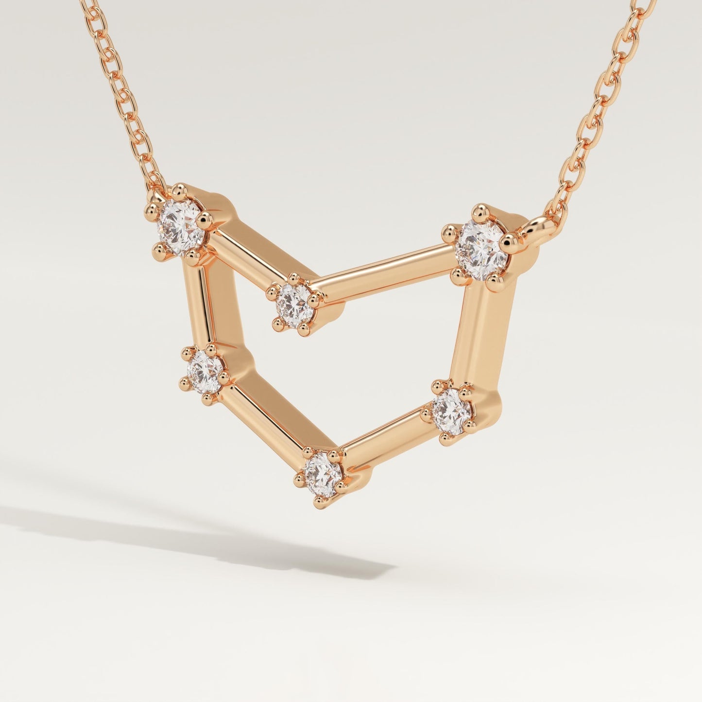 0.13 TCW Round Lab-Grown Diamond Capricorn Constellation Necklace