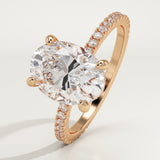 2.0 CT Oval Cut Pave Lab-Grown Diamond Engagement Ring
