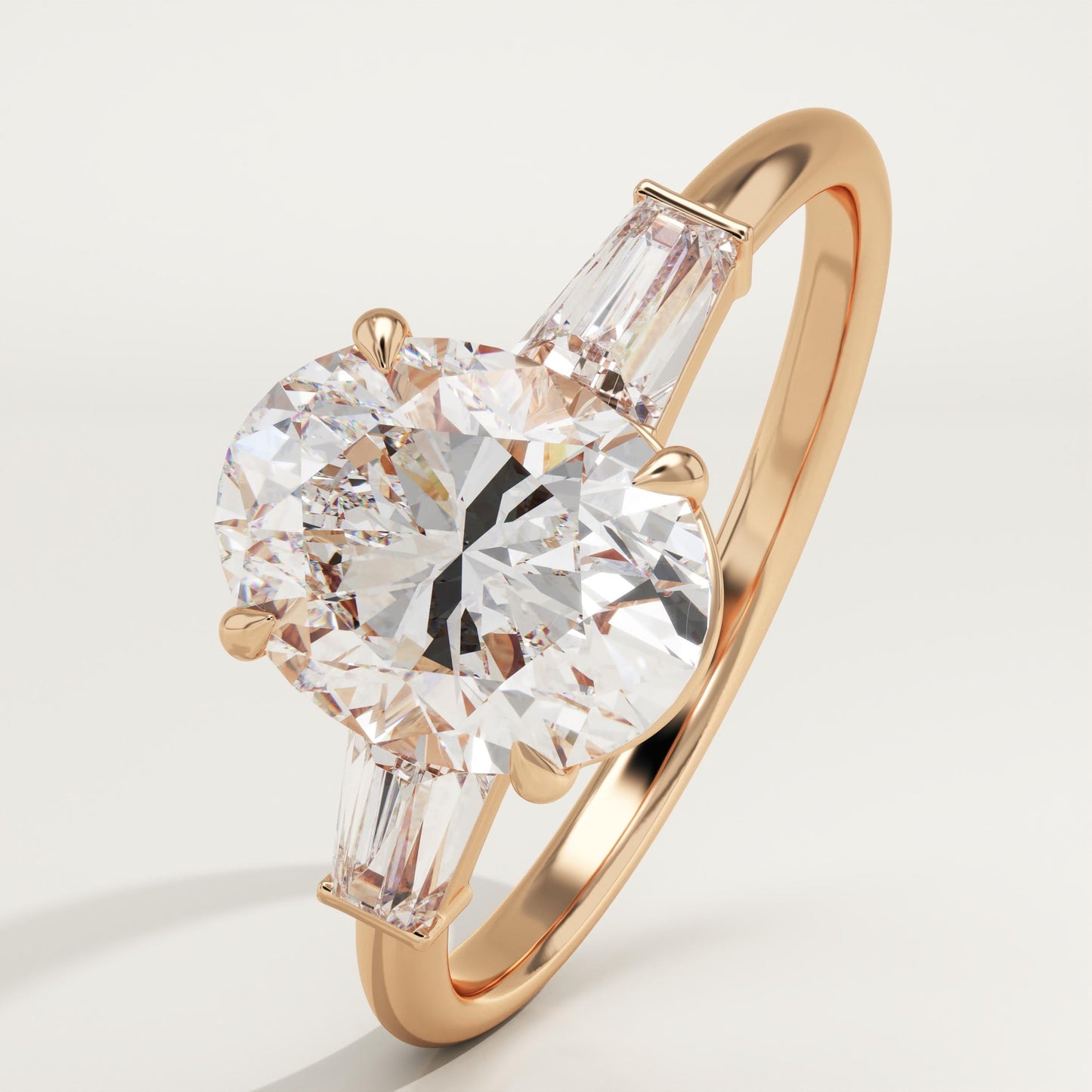 1.75 CT Oval Cut Three Stone Moissanite Engagement Ring