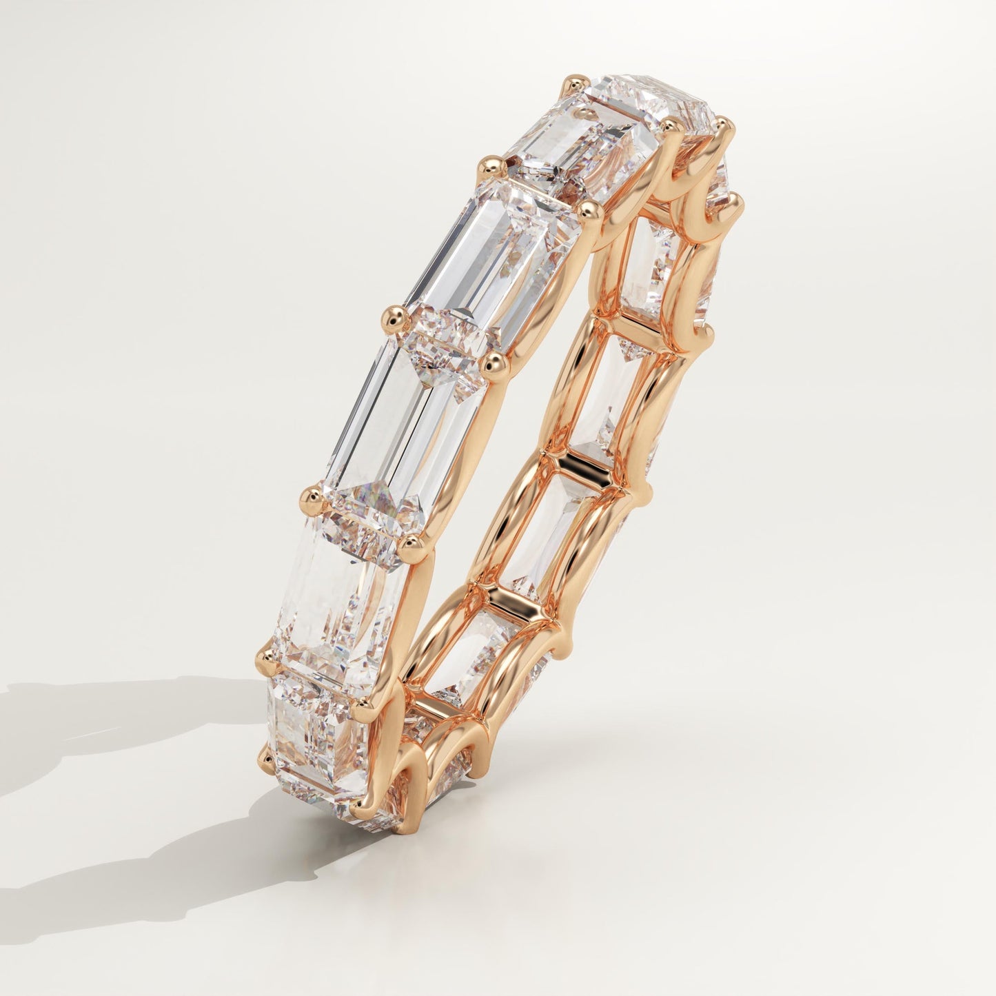 2.55 TCW Emerald Lab-Grown Diamond Full Eternity Wedding Band