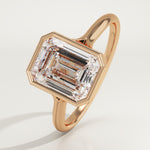 2.0 CT Emerald Cut Bezel Lab-Grown Diamond Engagement Ring