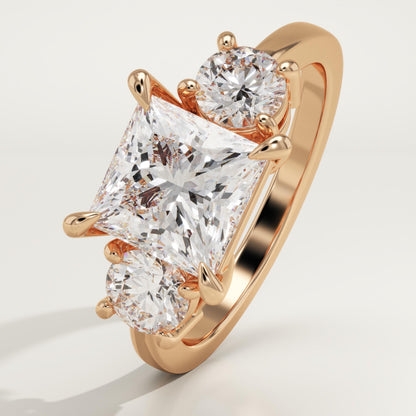 Princess Cut Three Stone Lab-Grown Diamond Engagement Ring