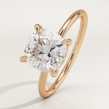 2.0 CT Cushion Cut Hidden Halo Lab-Grown Diamond Engagement Ring