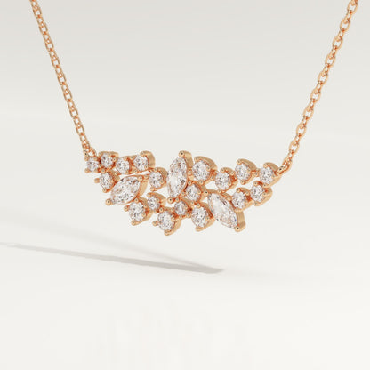0.248 TCW Round & Marquise Lab-Grown Diamond Charm Necklace