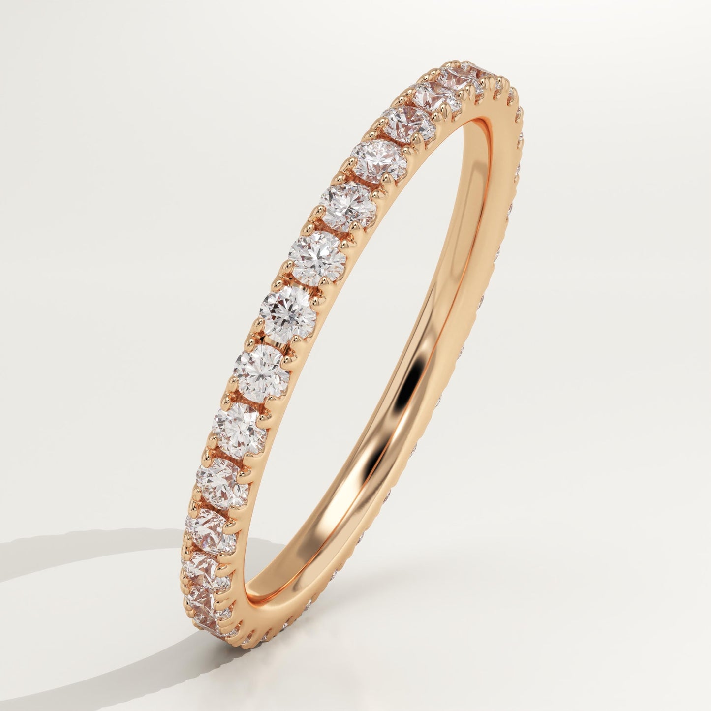 0.74 TCW Round Lab-Grown Diamond Full Eternity Wedding Band
