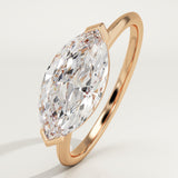 2.0 CT East West Marquise Cut Solitaire Lab-Grown Diamond Engagement Ring