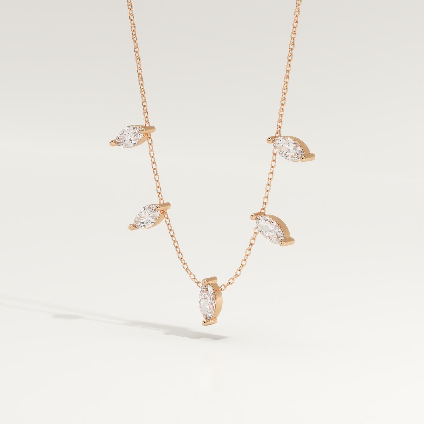 0.88 TCW Marquise Lab-Grown Diamond Charm Necklace