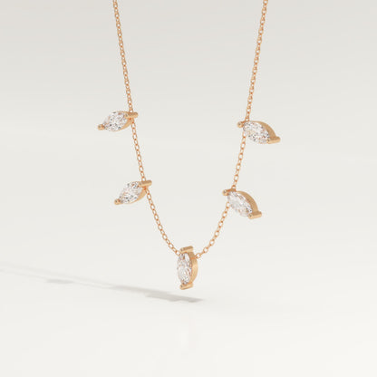 0.88 TCW Marquise Lab-Grown Diamond Charm Necklace