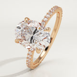 2.0 CT Oval Cut Pave Lab-Grown Diamond Engagement Ring