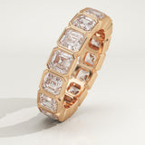 2.25 TCW Asscher Cut Lab-Grown Diamond Full Eternity Bezel Wedding Band