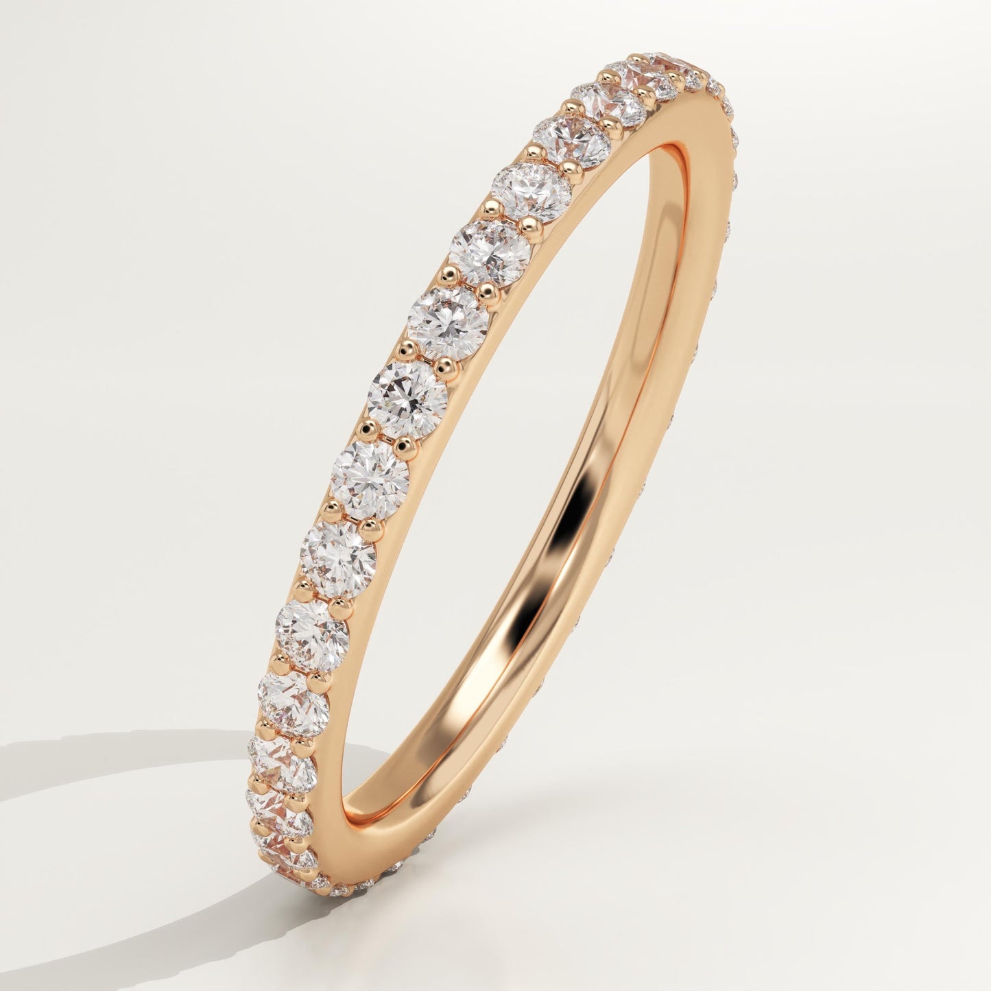 0.74 TCW Round Lab-Grown Diamond Full Eternity Wedding Band