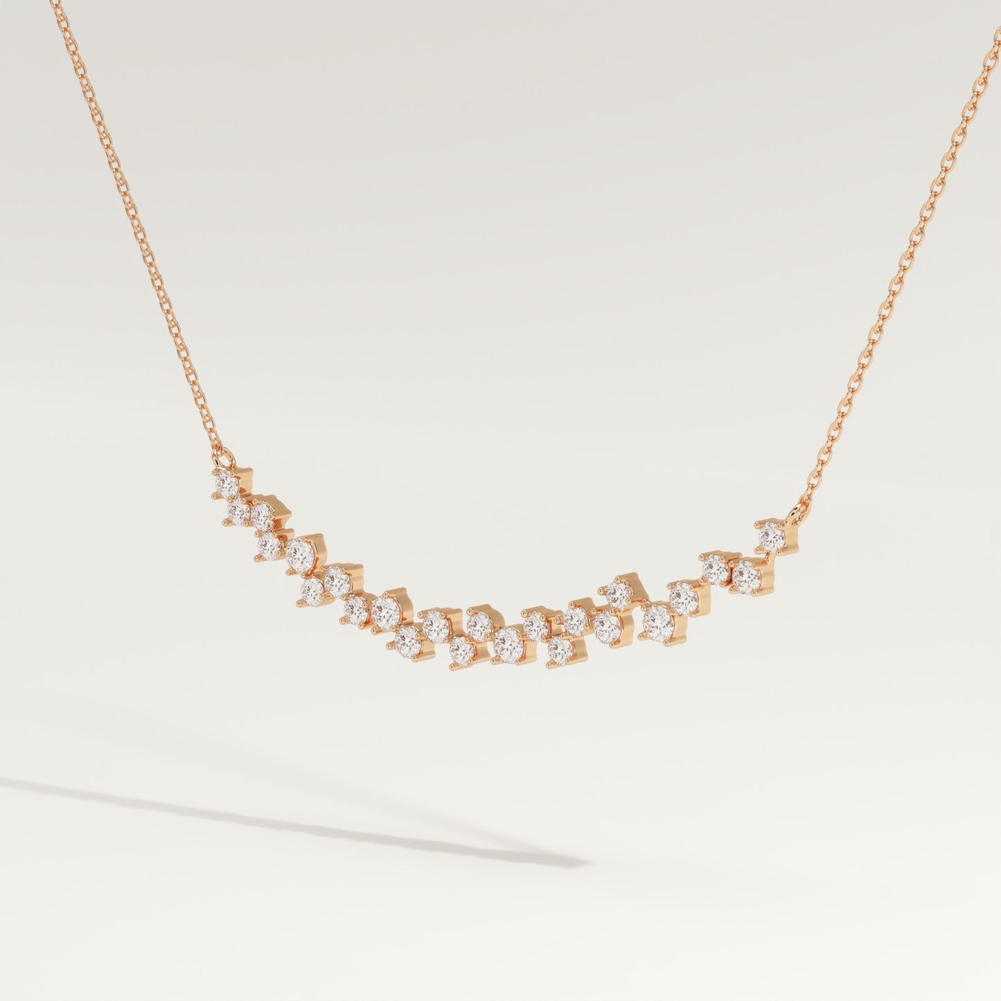 0.65 TCW Round Lab-Grown Diamond Cluster Charm Necklace