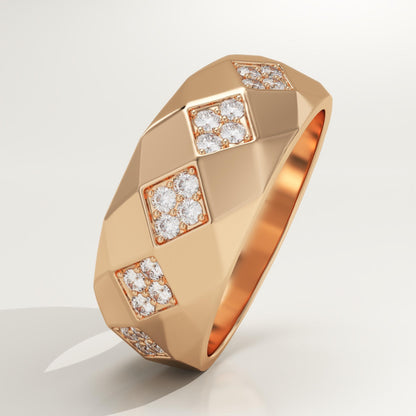 0.231 CT Round Lab-Grown Diamond Multi Stone Wedding Band For Men