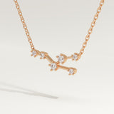 0.062 TCW Round Lab-Grown Diamond Taurus Constellation Necklace