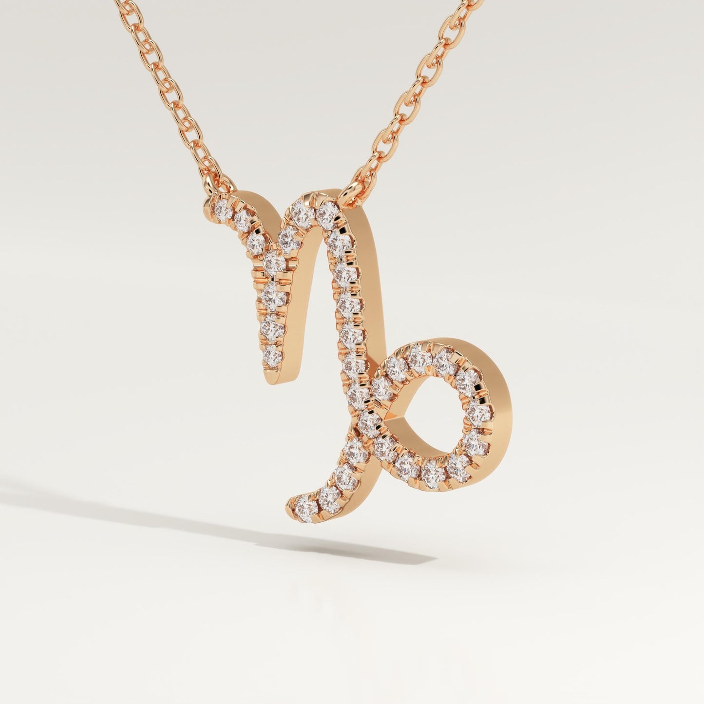 0.108 TCW Round Lab-Grown Diamond Capricon Zodiac Necklace