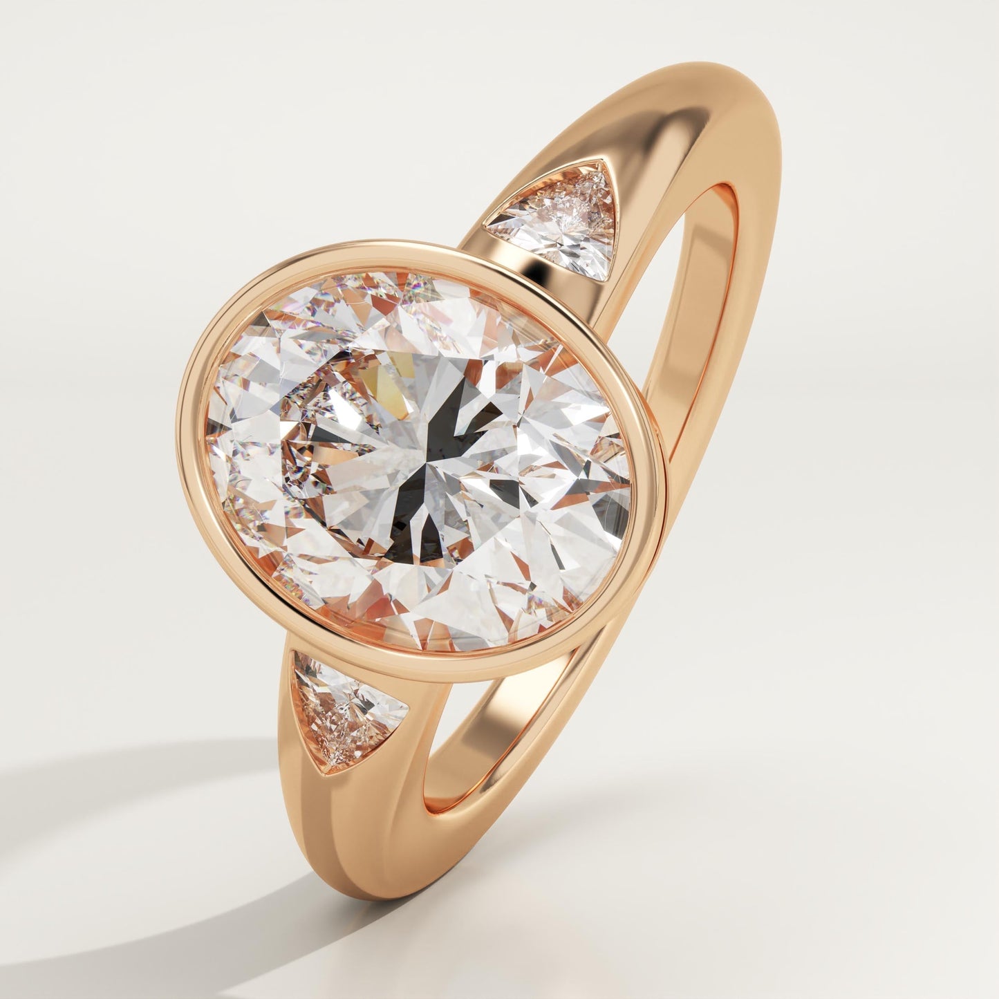 Oval Cut Three Stone Lab-Grown Diamond Engagement Ring