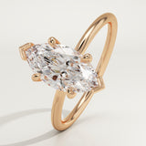 1.5 CT Marquise Cut Hidden Halo Lab-Grown Diamond Engagement Ring