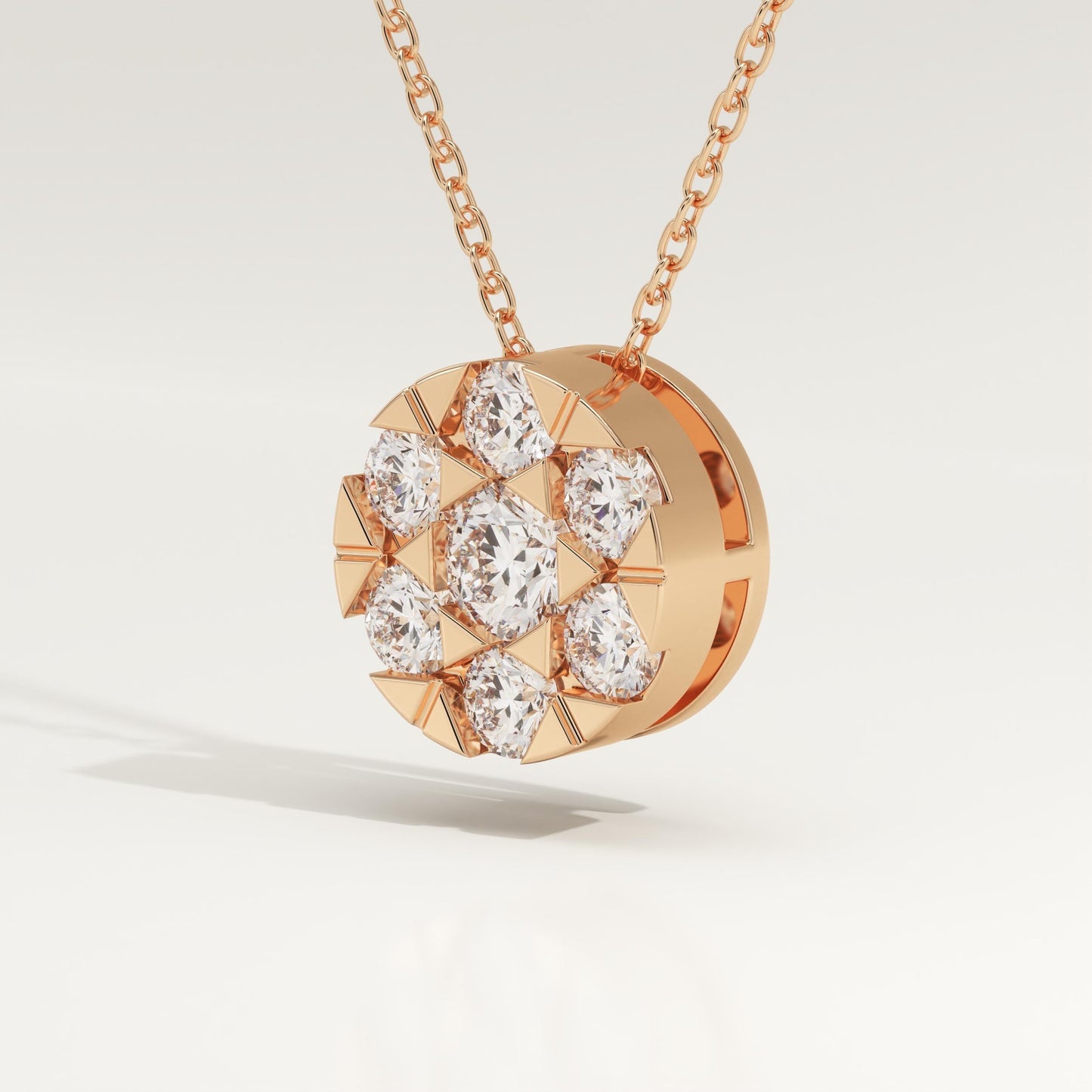 0.57 TCW Round Lab-Grown Diamond Circle Charm Necklace