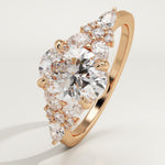 2.0 CT Oval Cut Cluster Lab-Grown Diamond Engagement Ring
