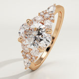 2.0 CT Oval Cut Cluster Lab-Grown Diamond Engagement Ring