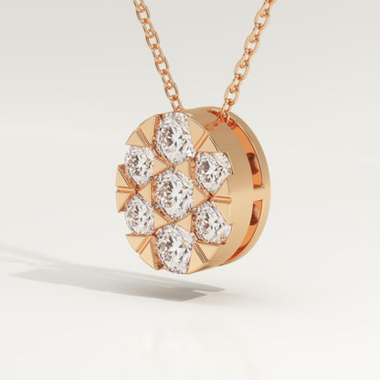 0.54 TCW Round Lab-Grown Diamond Oval Charm Necklace